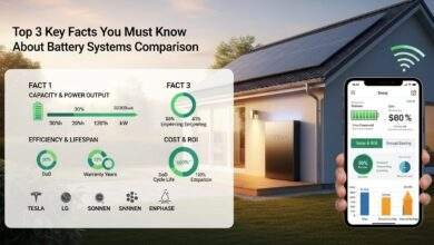 solar battery systems comparison showing Tesla Powerwall and solar energy monitoring in a modern eco-friendly home